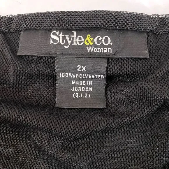 Style and Co Tulle Embroidered Layered Skirt Plus Sz 2X Multicolor Lined Flaws - Picture 7 of 14